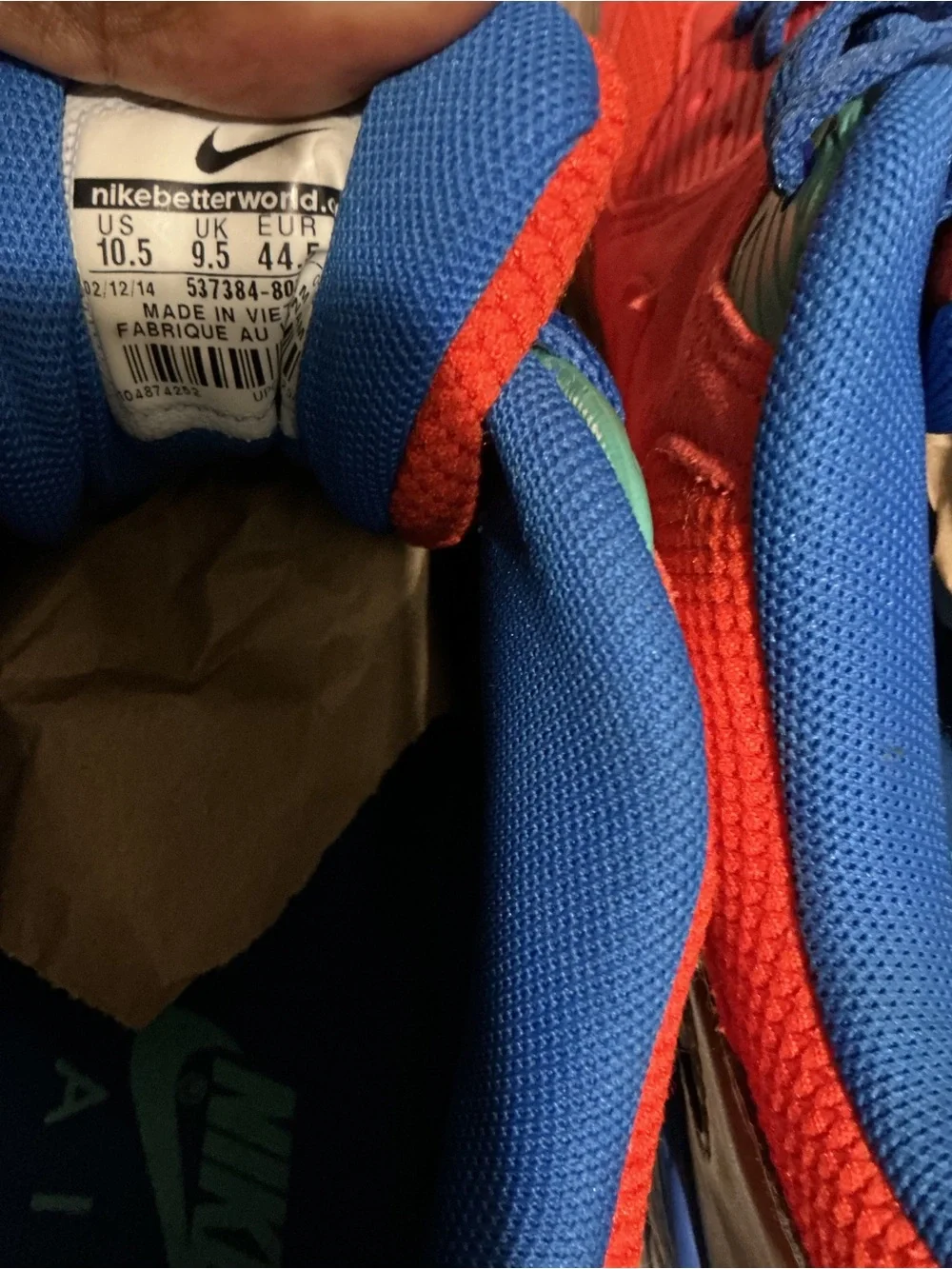 Nike Kids Blue, Red & Green Air Sneakers